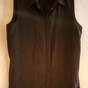 J Crew Blouse Black Women's Size 14 100% Polyester Sleeveless
